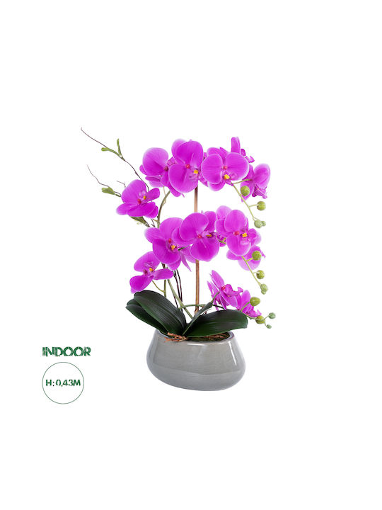 Globostar? Artificial Garden Hot Pink Orchid 21119 Decorative Intense Pink Orchid H45cm