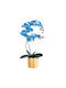 Globostar Künstlicher Garten Blaue Orchidee 21130 Dekorative Pflanze Blaue Orchidee H43cm