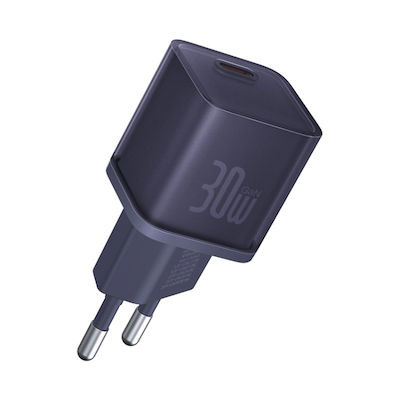 Baseus Încărcător Fără Cablu cu Port USB-C 30W Violet (GaN5S)