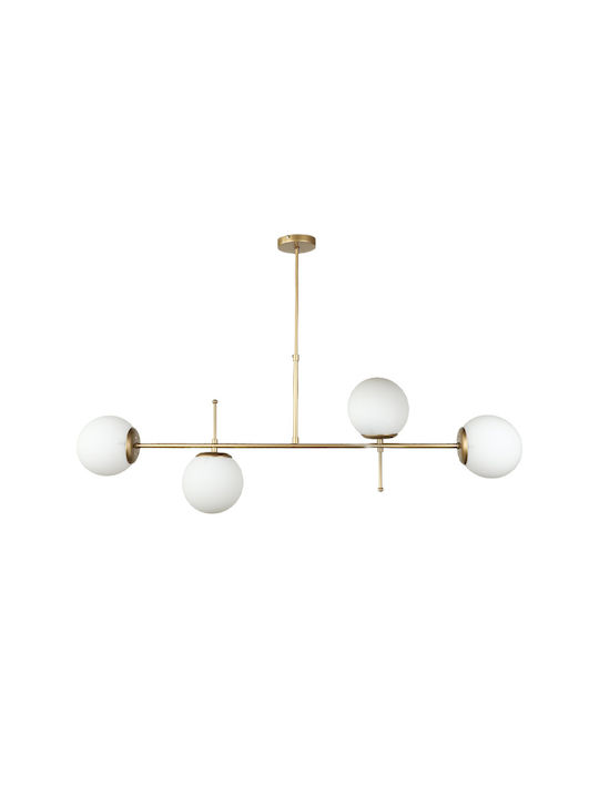 Megapap Lura Ceiling Mount Light 110cm Gold with Socket E27