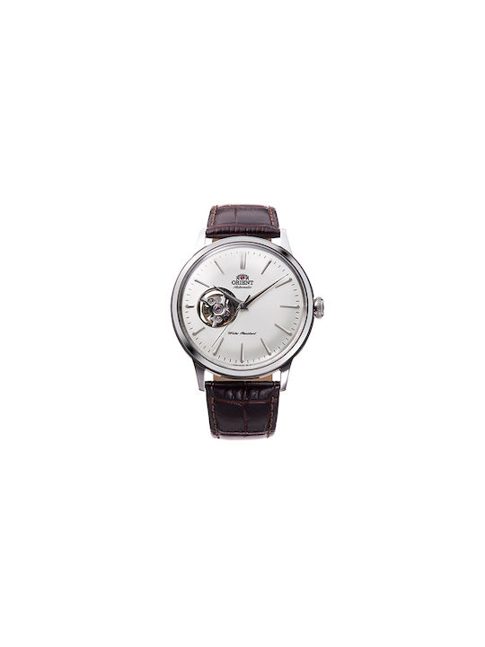 Orient Classic Semi Skeleton Watch Automatic with Brown Leather Strap