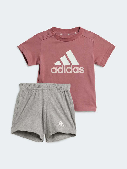 Adidas Set pentru copii cu Șorturi Vara 2buc Crimson/ White Essentials