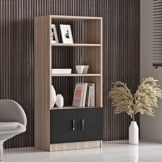Bookcase Edgware Black 63.6x37.6x140cm
