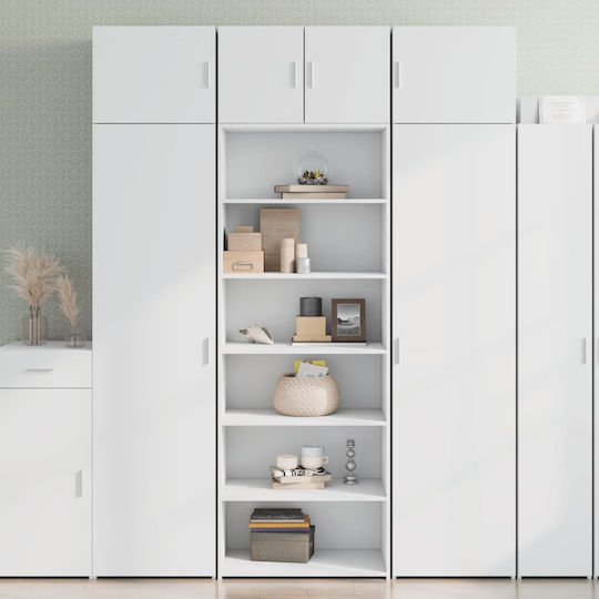 Bodenschrank fürs Wohnzimmer aus Spanplatte Weiß 70x41x185 cm