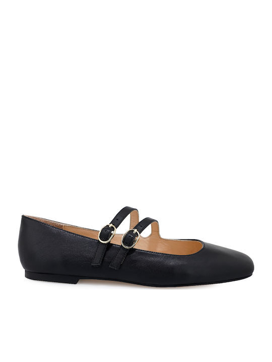 Leather Ballerinas Black