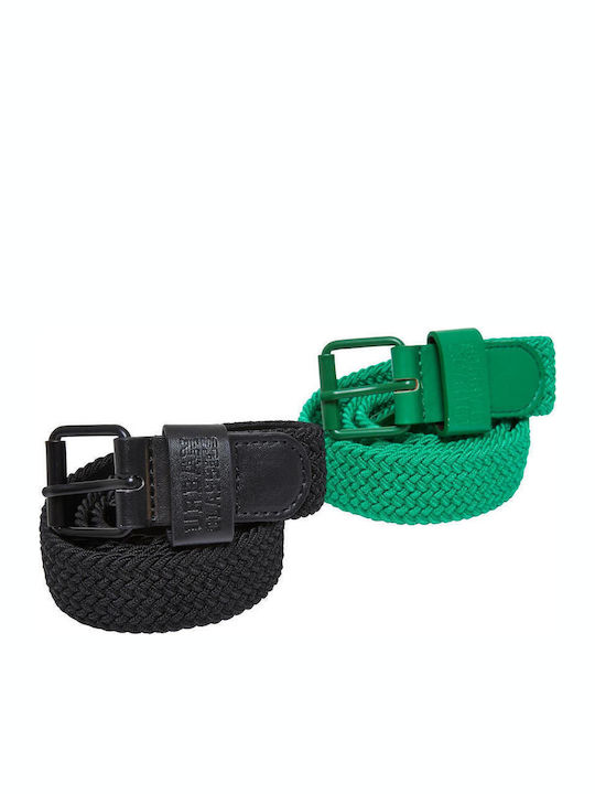 Urban Classics Elastikgürtel-Set Kinder Schwarz Bodegagrün SS23 UCK2560-04468