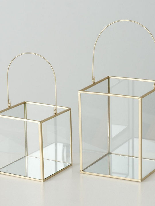 MSA Kerzenhalter-Set Glas in Gold Farbe 14cm 2Stück