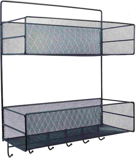 Uncle George Επιτοίχιο Ράφι Μεταλλικό 35x14x44εκ. Μαύρο