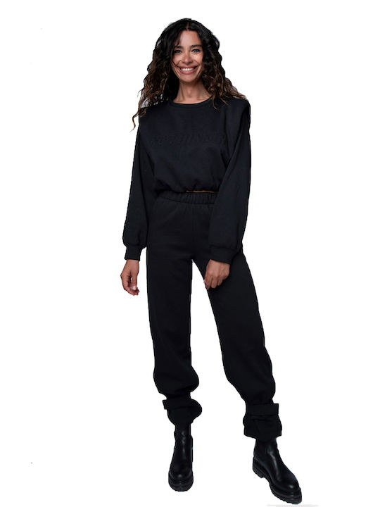 No Thinkin Damen-Sweatpants BLACK Vlies