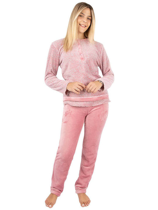 Lydia Creations Iarnă Set pijama femei Fleece Rose