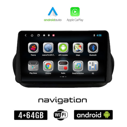 Booma Ηχοσύστημα Αυτοκινήτου για Peugeot Bipper 2008-2018 (Bluetooth/USB/WiFi/GPS/Apple-Carplay/Android-Auto) με Οθόνη Αφής 10"