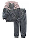 Kids Sweatpants Set Grey 2pcs Girls Enjoy