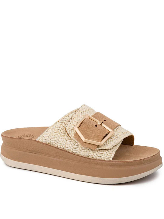 Fantasy Sandals Malfa Women's Flat Sandals Vanilla Raffia