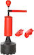 Homcom Boxing Bag Adjustable Height Punching Ball Filled Base 88x48x155-205 Cm Red Black