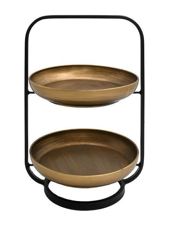 Fylliana Metallic Round Decorative Tray Fl136 22x20x32cm