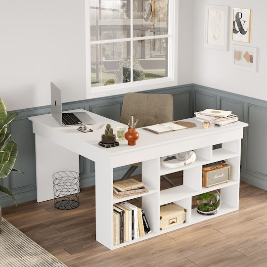 Schreibtisch Feltham Holz White 115x120x72cm