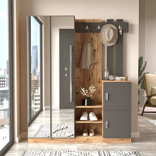 Crayford Mobilier de Intrare cu Dulap pentru Pantofi Pine/anthracite 147x35x180cm Crayford Mobilier de Intrare cu Dulap pentru Pantofi Pine/anthracite 147x35x180cm