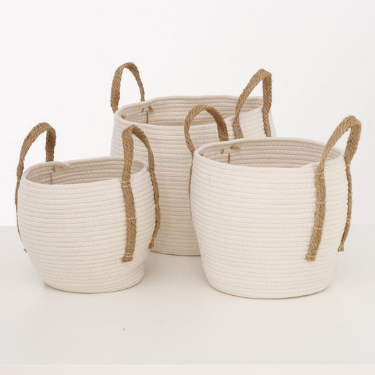 MSA Set dekorative Körbe Weiß 23cm 3Stück