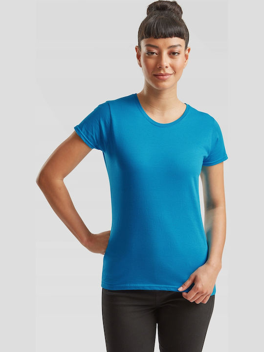 Fruit of the Loom Iconic Women's Short Sleeve Promotional T-Shirt Azure Blue