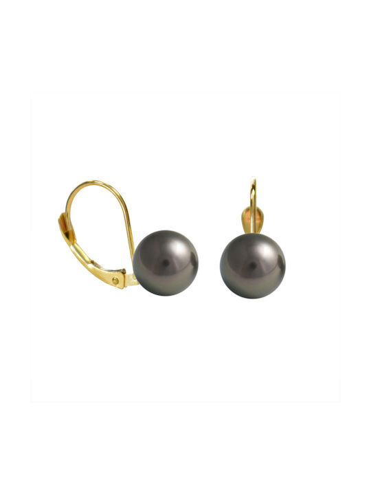 K14 Gold Black Pearl Earrings G121382b