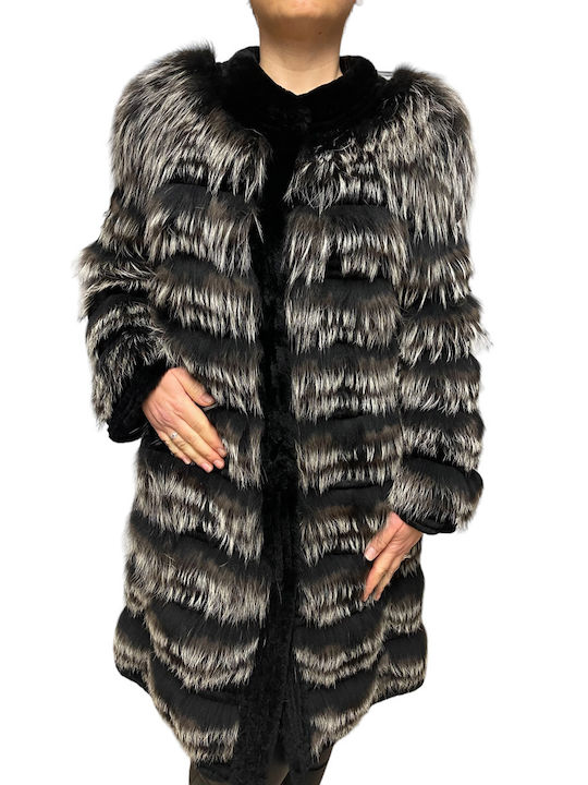 MARKOS LEATHER Women's Long Fur Black