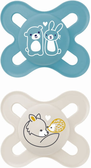Mam Start Pacifiers Silicone Blue/Beige for 0-2 months 2pcs