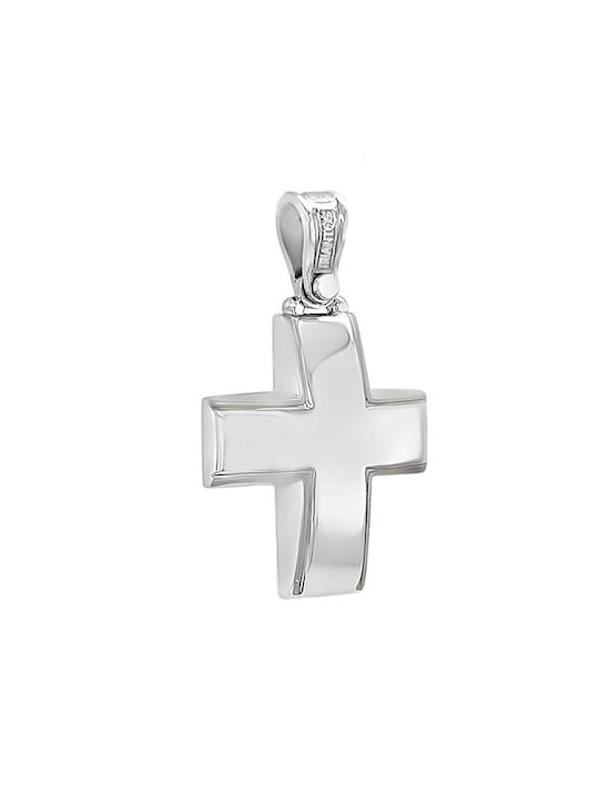 Unisex Weißgold Kreuz 14 Karat St106998