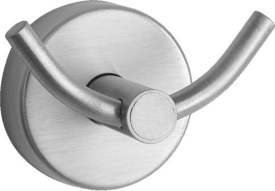 Karag Moderno Άγκιστρο Μπάνιου Διπλό με Βίδες ​4.5x4.5cm Inox Ασημί