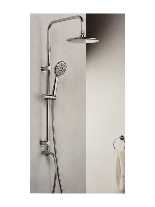Tema Shower Column Without Battery Silver