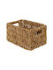 Atmosphera Maura Hycth Decorative Wicker Basket with Handles Beige 34x24x19cm