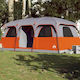 vidaXL Family Camping Tunnel Tent Gray For 9 People