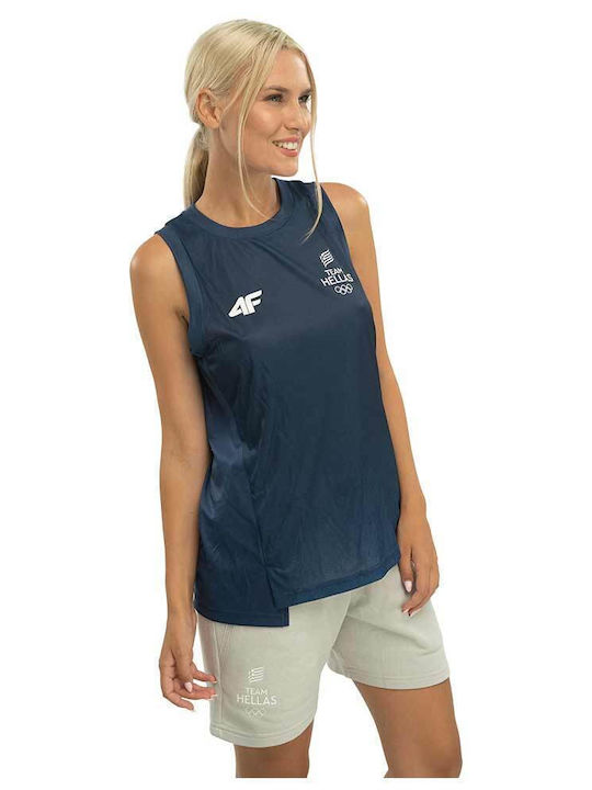 4F Women's Athletic Blouse Sleeveless Blue