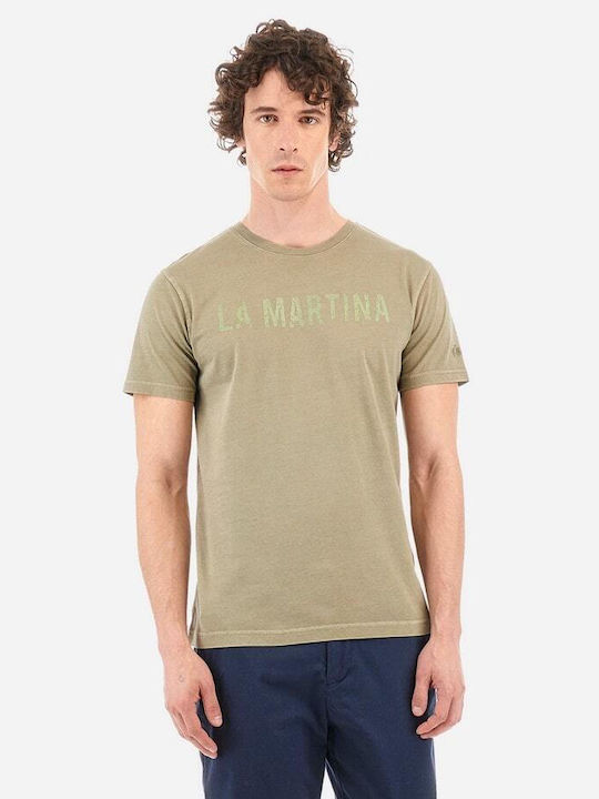 La Martina T-shirt Bărbătesc cu Mânecă Scurtă Verde