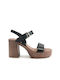 Chunky Heel Platform Sandal Black