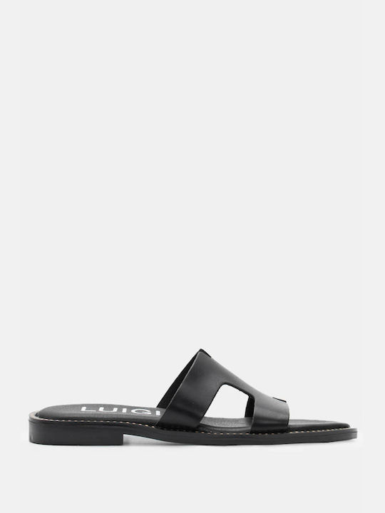Luigi Design Flat Sandals with Side Cutouts 4263901-black