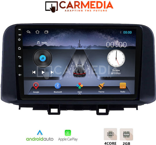 Carmedia Ηχοσύστημα Αυτοκινήτου για Hyundai Kona 2017+ (Bluetooth/USB/WiFi/GPS/Apple-Carplay/Android-Auto) με Οθόνη Αφής 10"