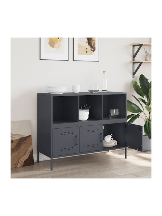 Sideboard made of Metal Charcoal 100.5x39x79cm