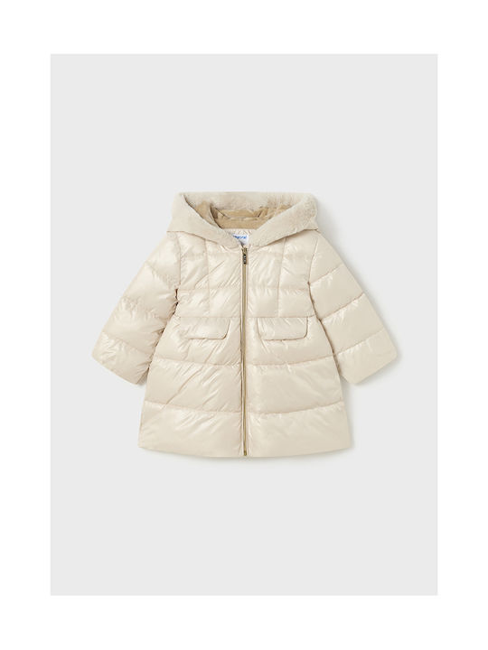 Mayoral Kids Casual Jacket Long with Hood White