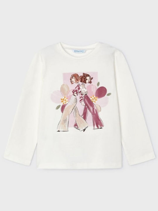 Kids' Shirt Long Sleeve Ecru-Pink