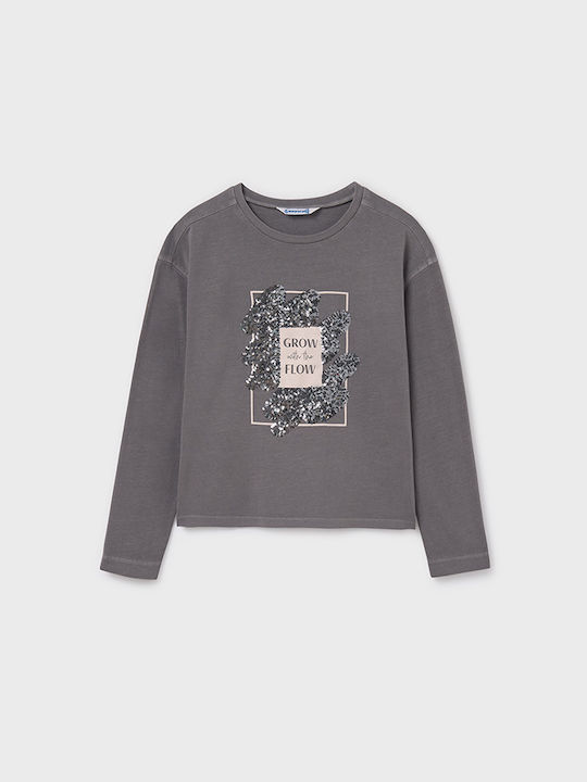 Mayoral Kids Blouse Long Sleeve dark gray