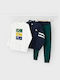 Mayoral Kids Sweatpants Set Navy Blue 3pcs