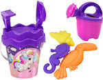 Sand Set Bucket Shovel Rake Watering Can Purple Unicorn