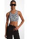 Damen Stoff Hose Leopard