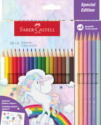 Faber Castell Unicorn Ediție Specială Creion de Culori Clasice 18 Plus 6 Buc 111221 4005401112211