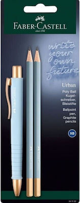 Faber Castell Blister Poly Ball Urban Sky Blue Plus Pencils 241122 4005402411221