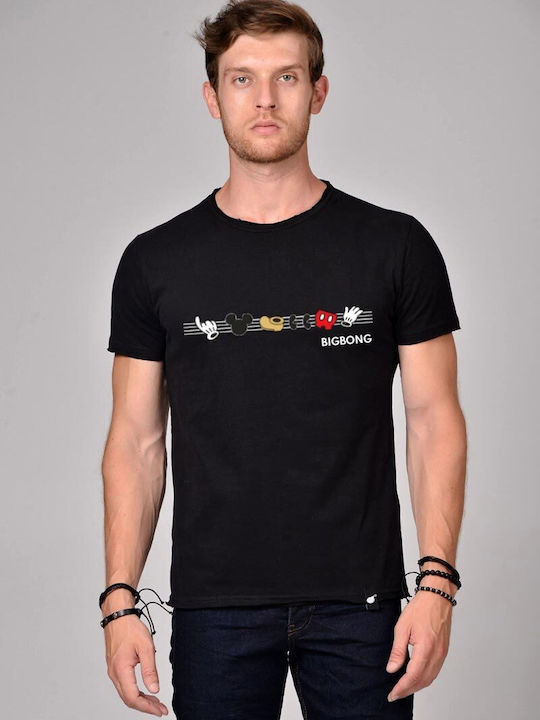 Bigbong Mickey Mouse T-shirt Bărbătesc cu Mânecă Scurtă Negru