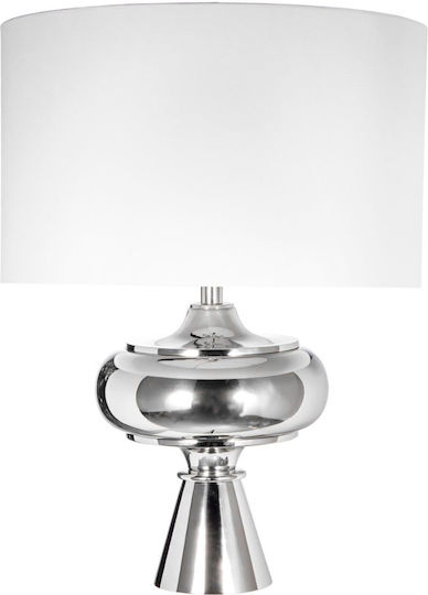 Artekko Metal Table Lamp with Silver Shade and Base