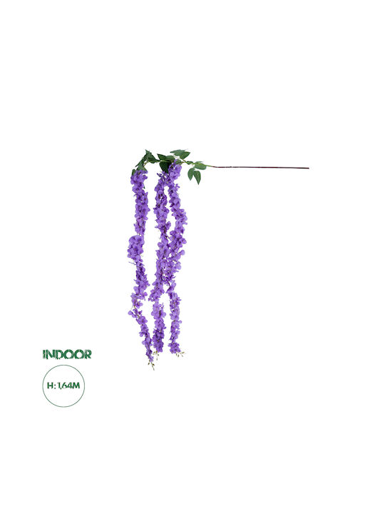 Globostar Artificial Garden Purple Wisteria Flower Branch 21517 Τεχνητό Διακοσμητικό Κλαδί Βιστέρια Μωβ Φ45 X Υ120cm