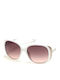 Guess Women's Sunglasses with White Plastic Frame and Brown Gradient Lens GF0382 21F