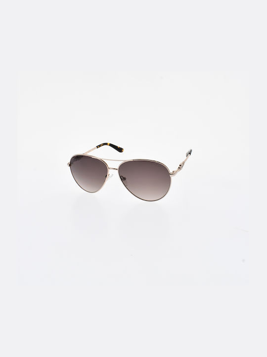 Guess Sunglasses with Gold Metal Frame and Brow...